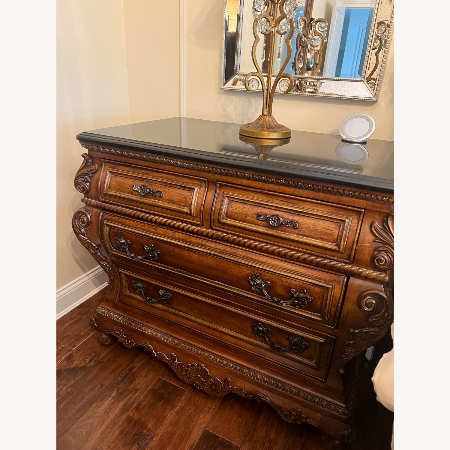 Vintage/Antique Dark Brown Wood Nightstands - image-1