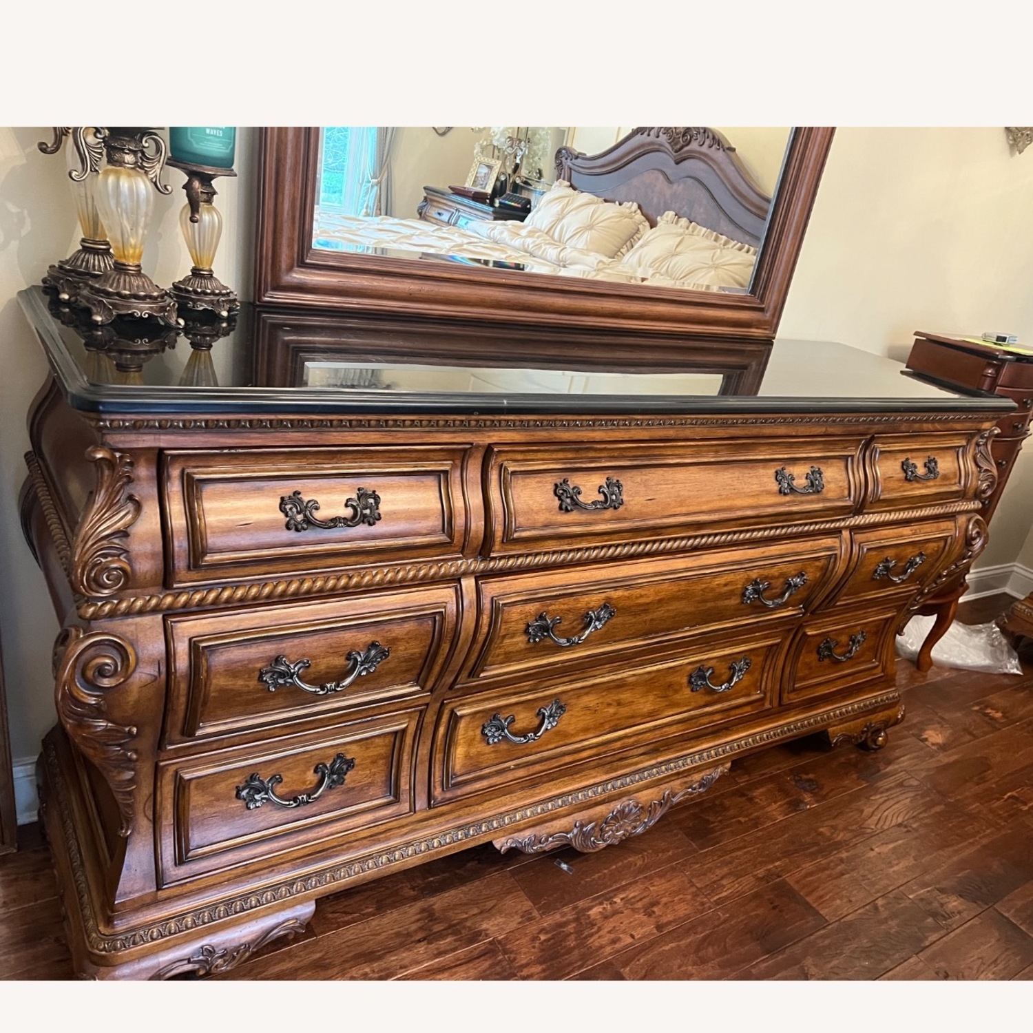 Vintage/Antique Dark Brown Wood Dresser - image-2