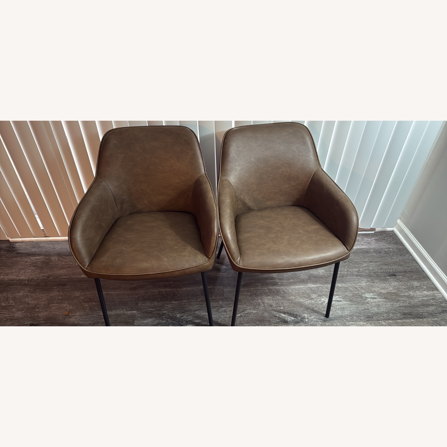 Dark Brown Fabric Accent Chairs - image-2