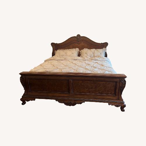 Used Vintage/Antique Dark Brown Wood King Bed for sale on AptDeco
