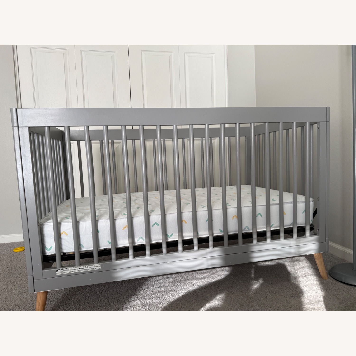 Deltana Light Gray Wood Crib - image-1