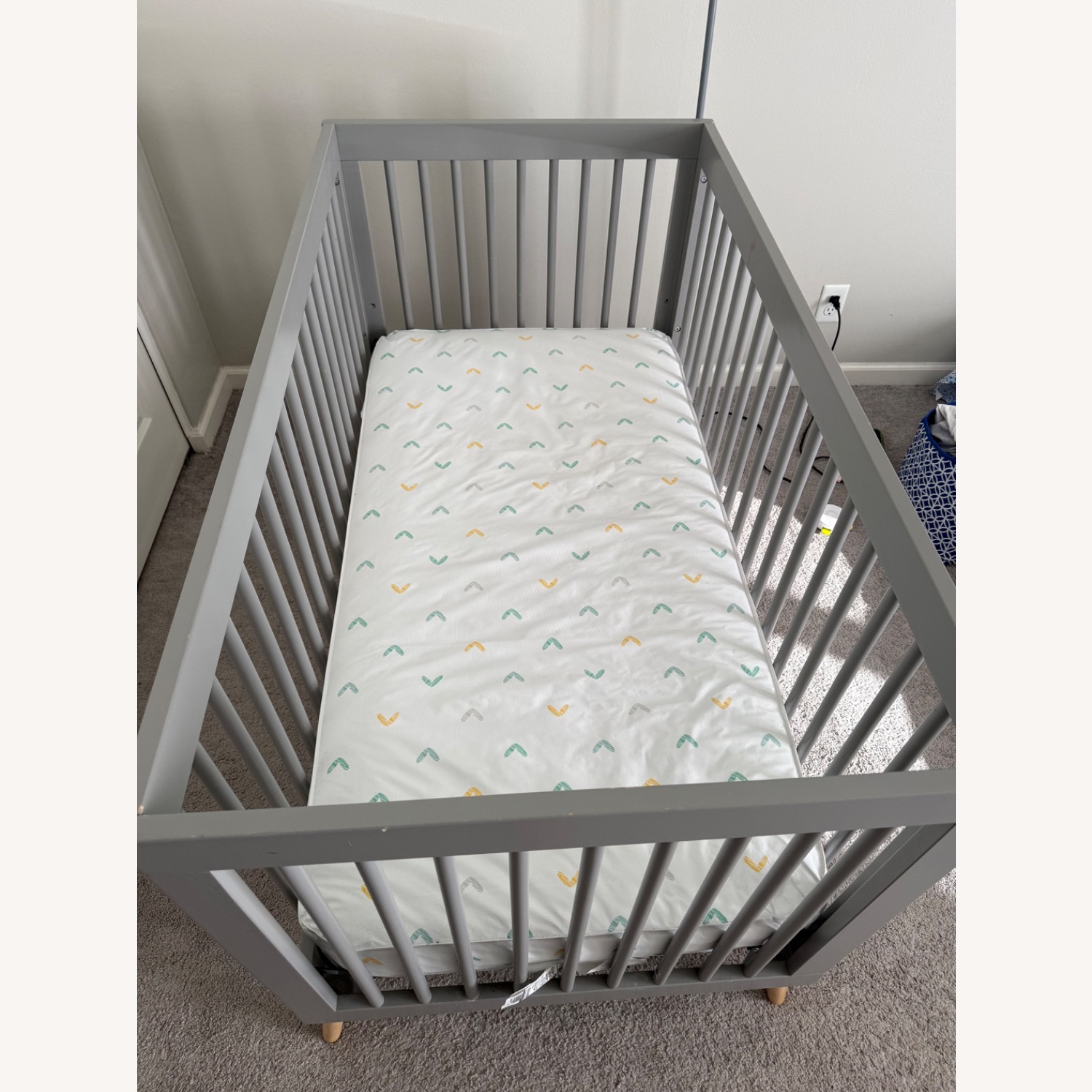 Deltana Light Gray Wood Crib - image-3