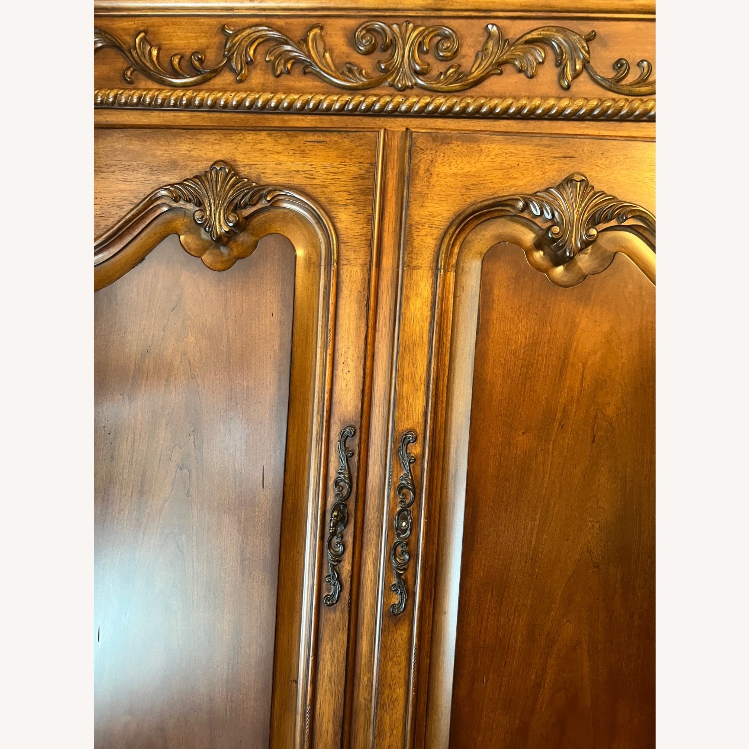 Vintage/Antique Dark Brown Wood Armoire - image-3