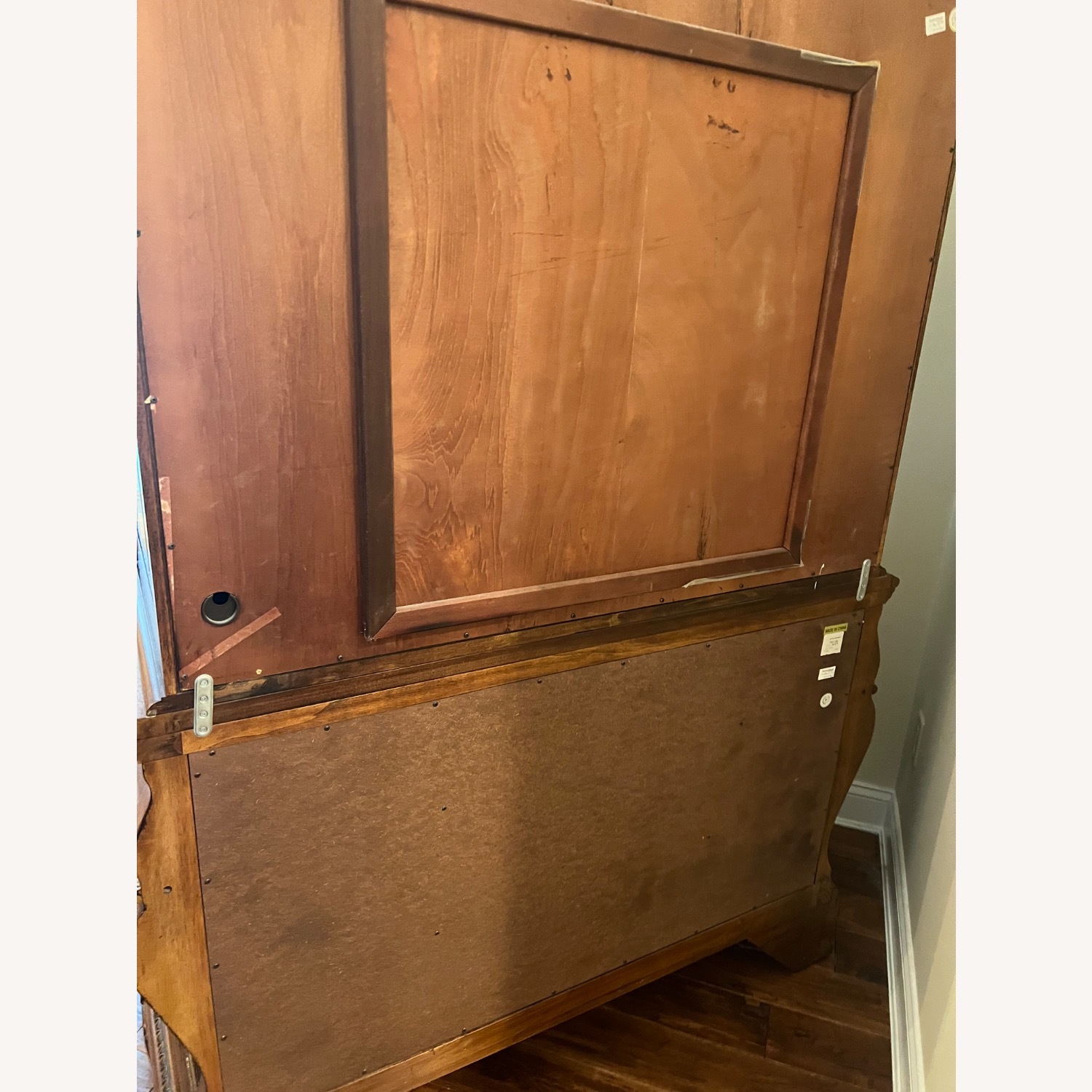 Vintage/Antique Dark Brown Wood Armoire - image-4