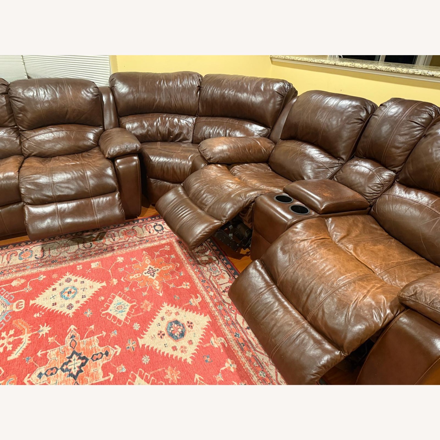 Denver 5-Piece 6-Seater Reclining Sectional Leather Sofa - image-5