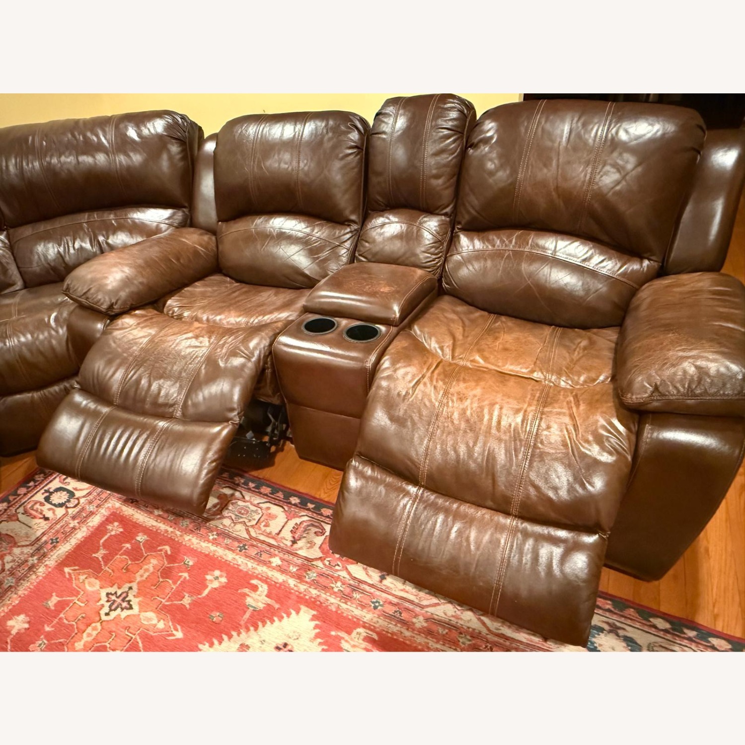 Denver 5-Piece 6-Seater Reclining Sectional Leather Sofa - image-6