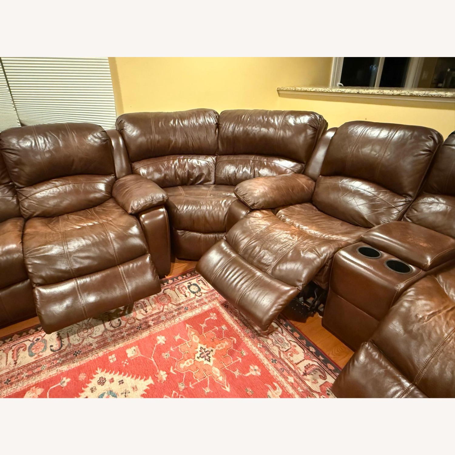 Denver 5-Piece 6-Seater Reclining Sectional Leather Sofa - image-8