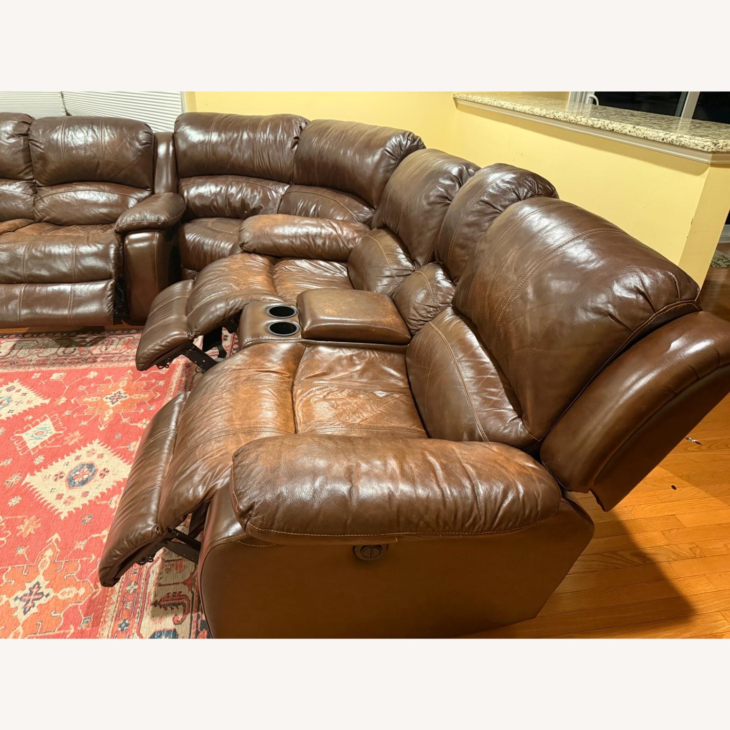 Denver 5-Piece 6-Seater Reclining Sectional Leather Sofa - image-3