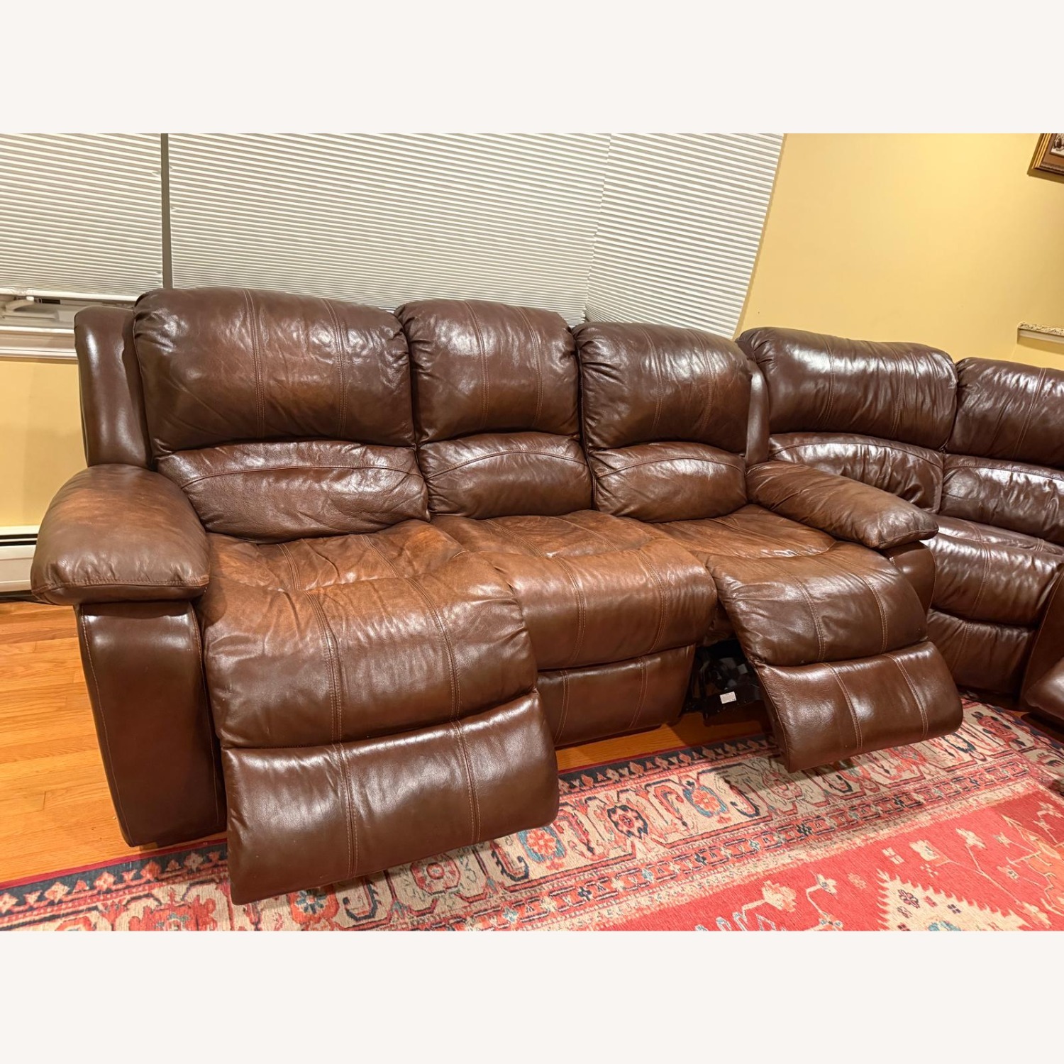 Denver 5-Piece 6-Seater Reclining Sectional Leather Sofa - image-4
