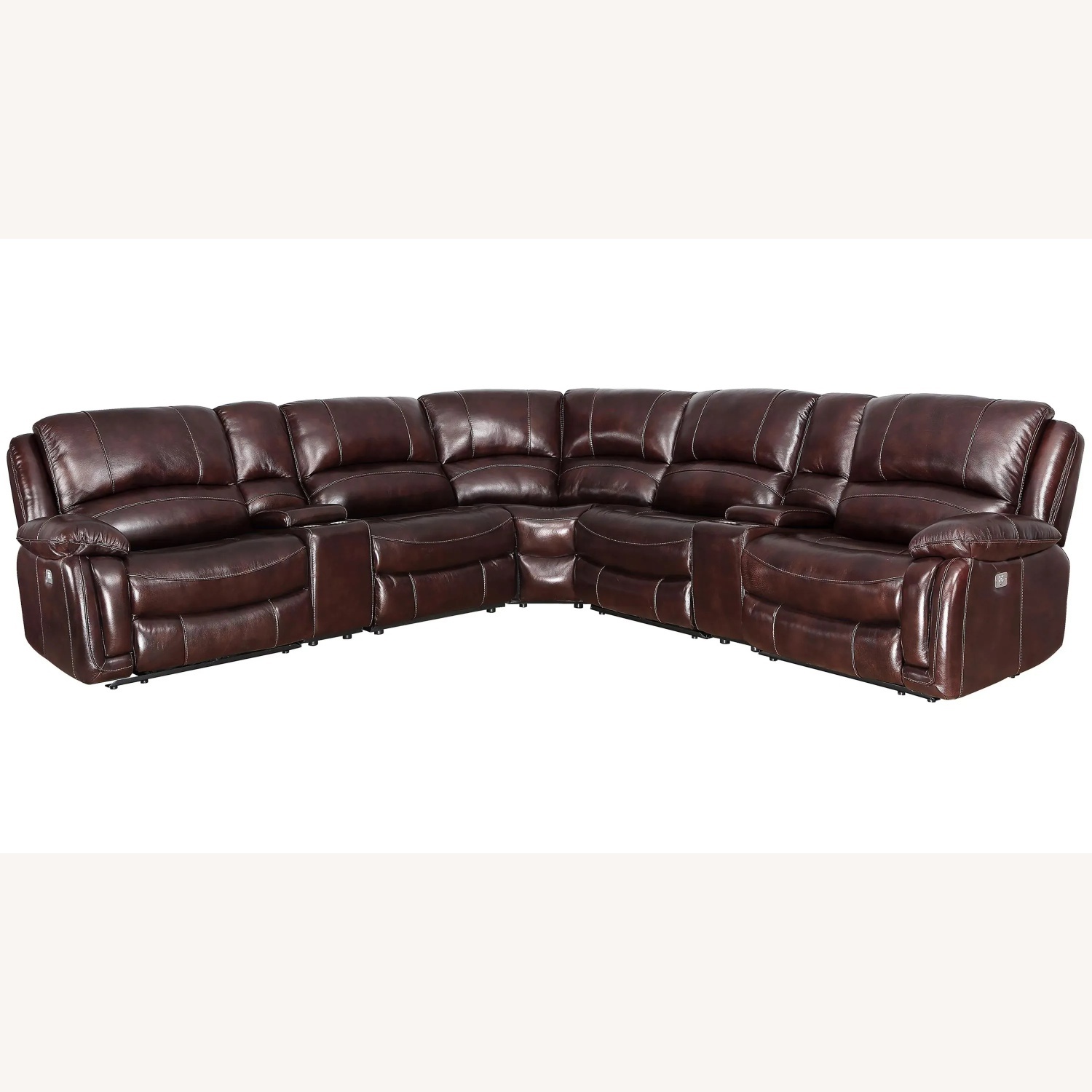 Denver 5-Piece 6-Seater Reclining Sectional Leather Sofa - image-9