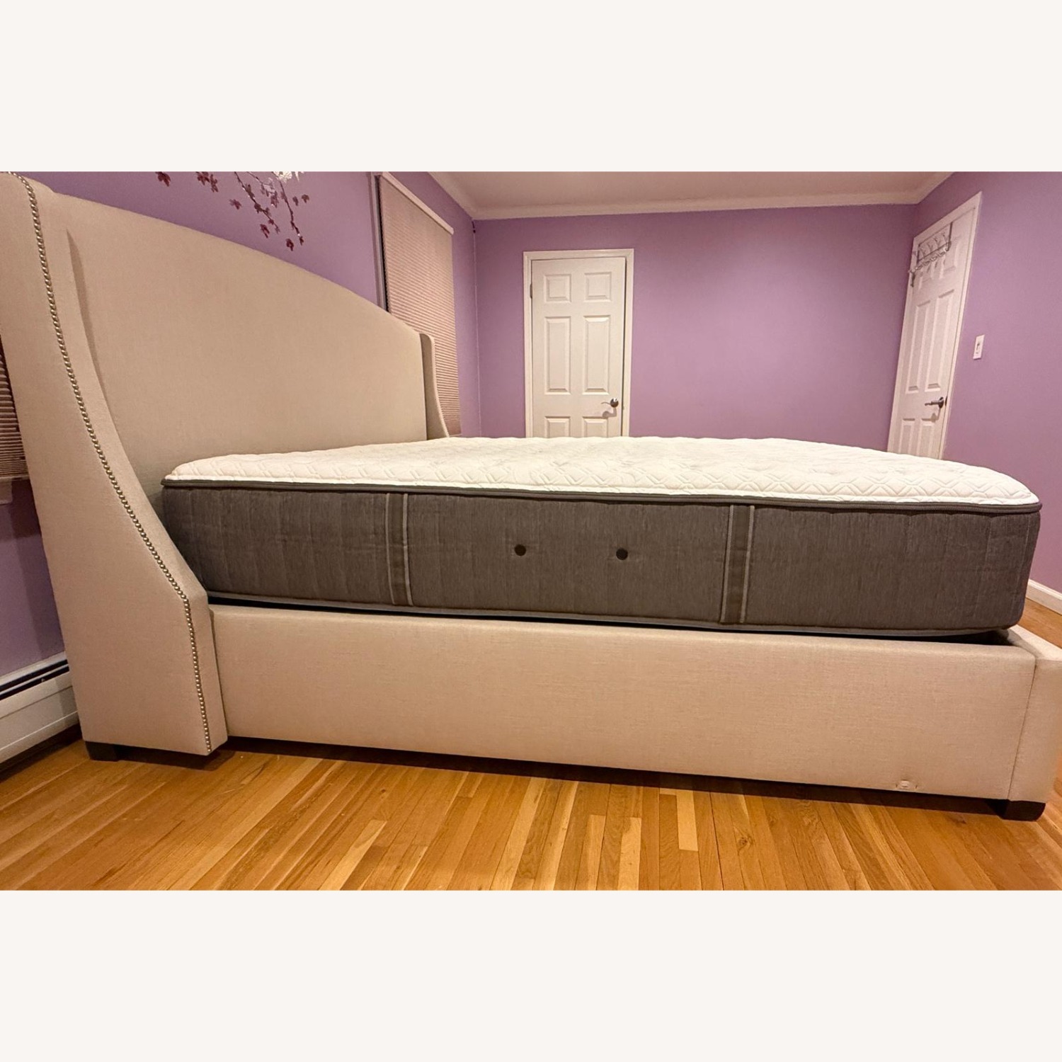 Raymour & Flanigan Natural Fabric King Bed - image-3