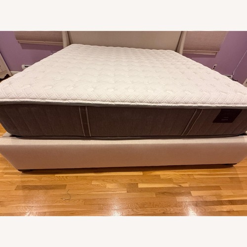 Used Raymour & Flanigan Natural Fabric King Bed for sale on AptDeco