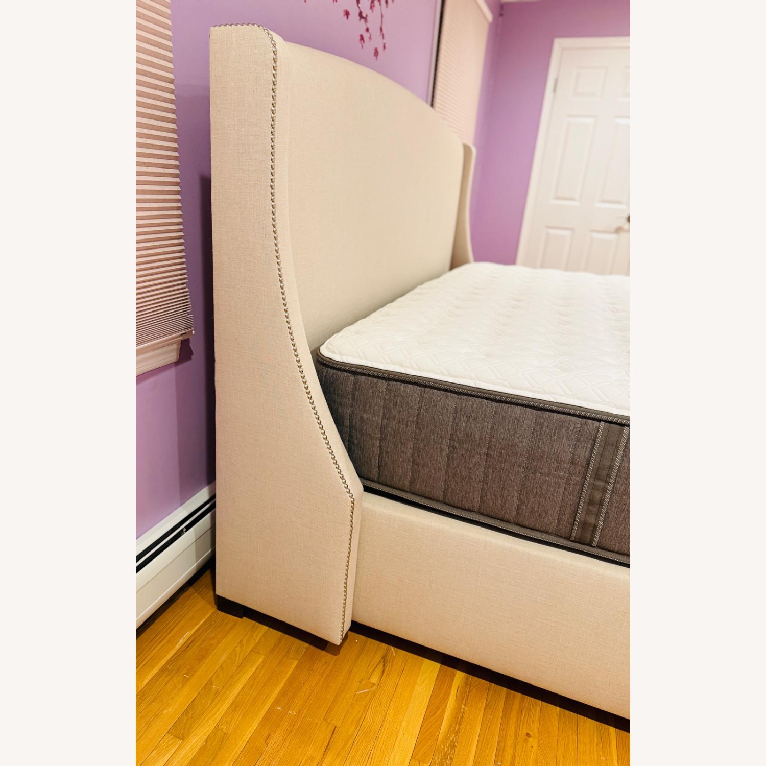 Raymour & Flanigan Natural Fabric King Bed - image-4