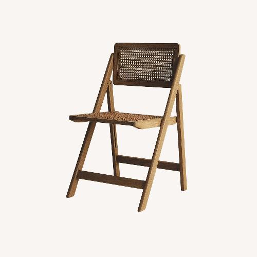 Used Zara Home Natural Rattan Wood Folding Chairs  for sale on AptDeco