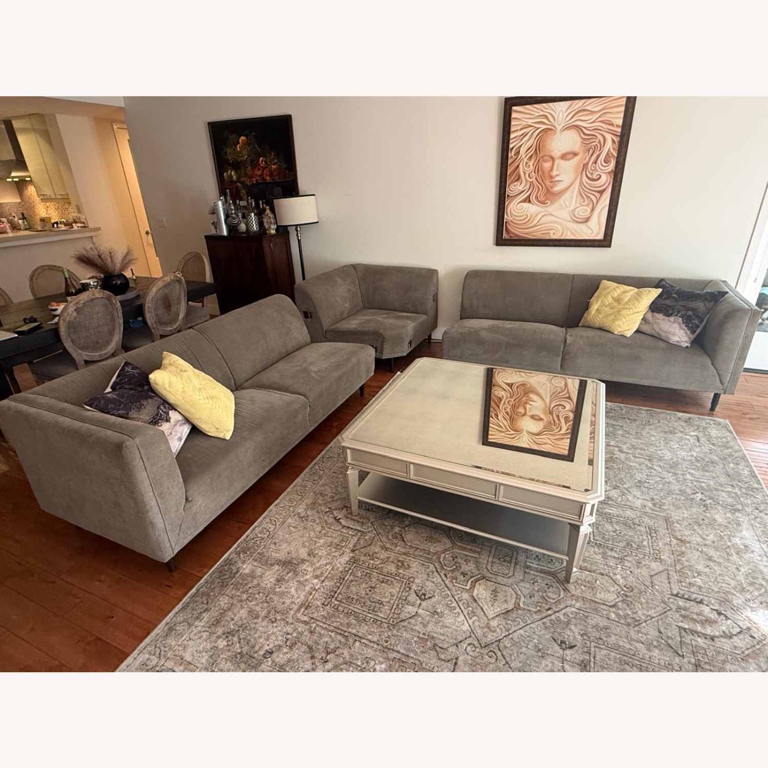 Natuzzi  Green 3+ Seater Sofa - image-3