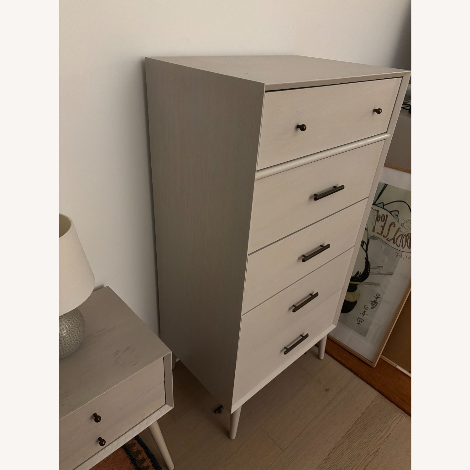 West Elm Mid Century Dresser (White Wood) - image-3