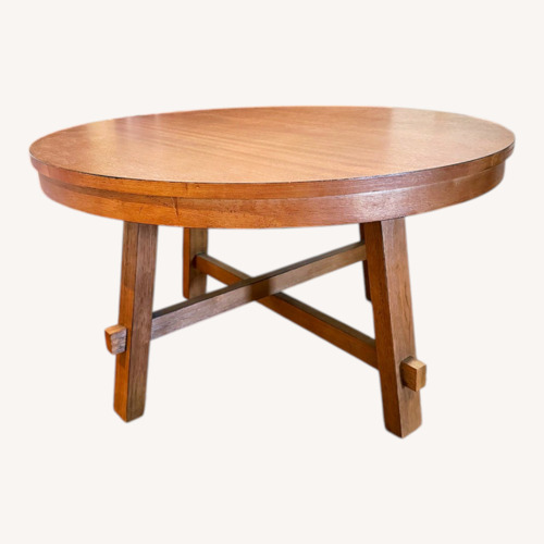 Used Brown Wood Farmhouse Style Coffee Table for sale on AptDeco