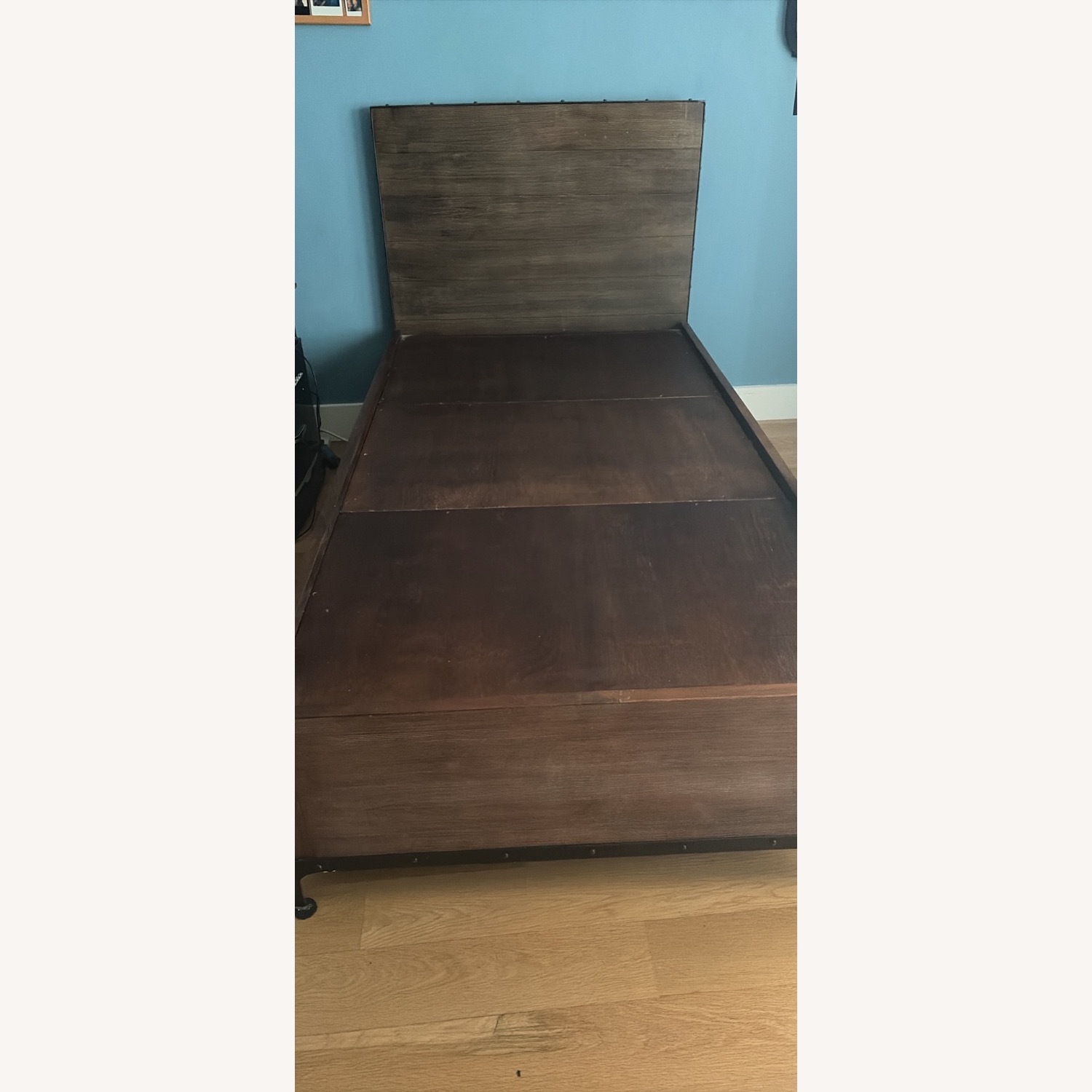 Restoration Hardware Dark Brown Wood Twin Bed - image-10