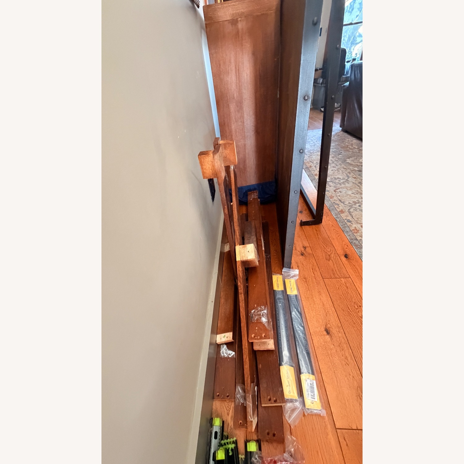 Restoration Hardware Dark Brown Wood Twin Bed - image-2