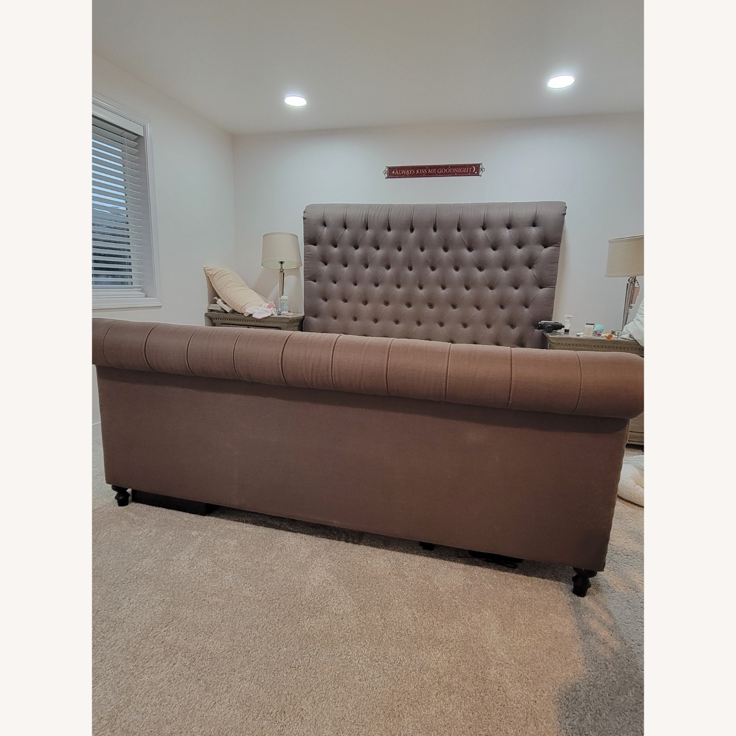 Restoration Hardware Dark Gray King Bed - image-1