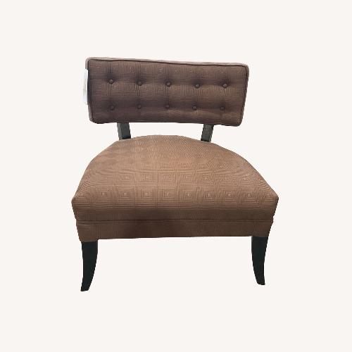 Used Patterned Armless Accent Chair Brown for sale on AptDeco
