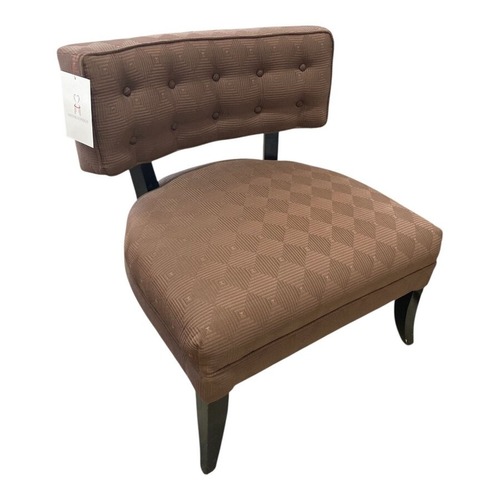 Used Patterned Armless Accent Chair Brown for sale on AptDeco