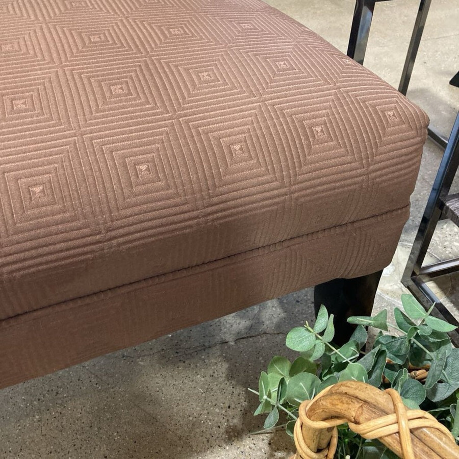 Patterned Armless Accent Chair Brown - image-6