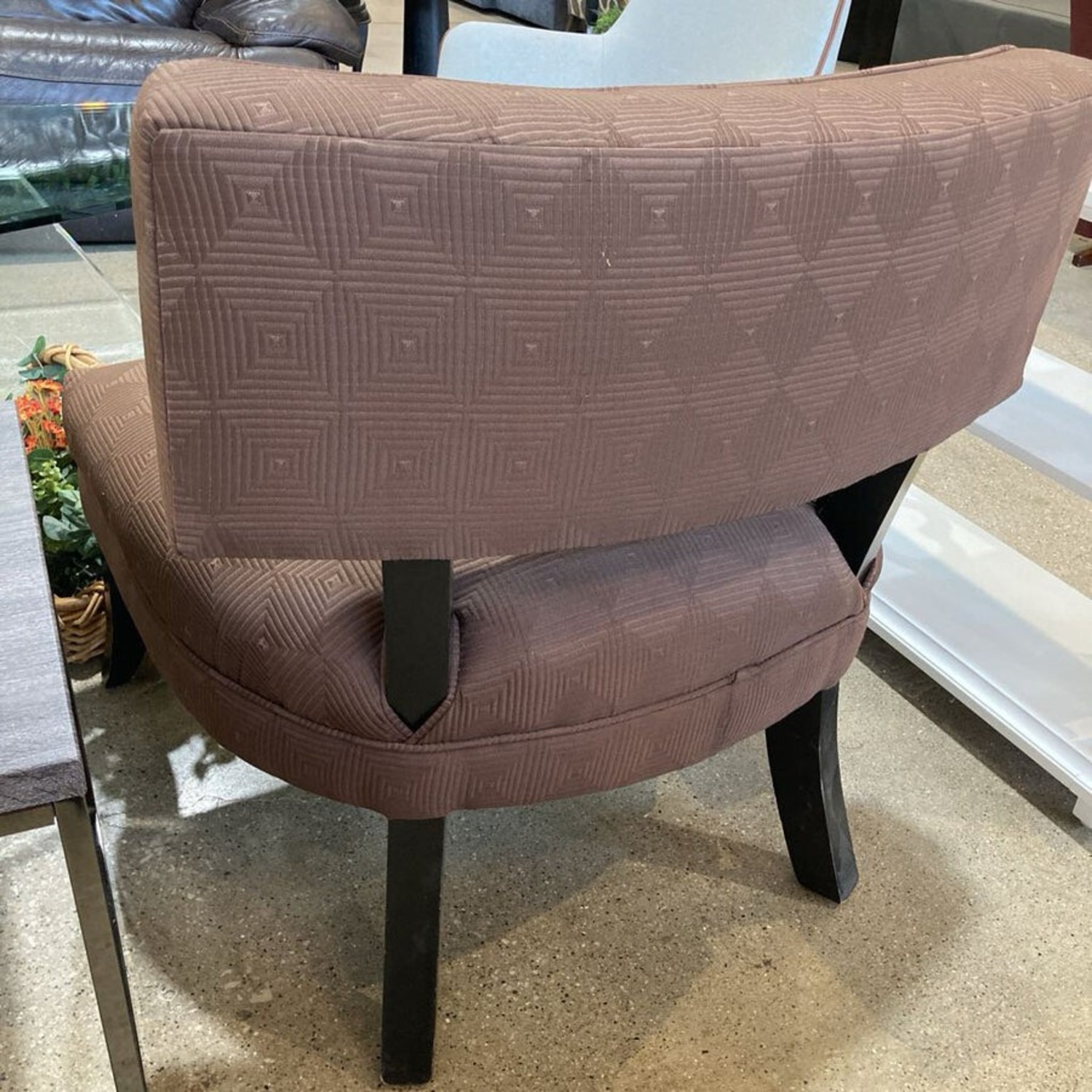 Patterned Armless Accent Chair Brown - image-7