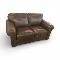 Faux Leather Two-Seat Rollarm Loveseat