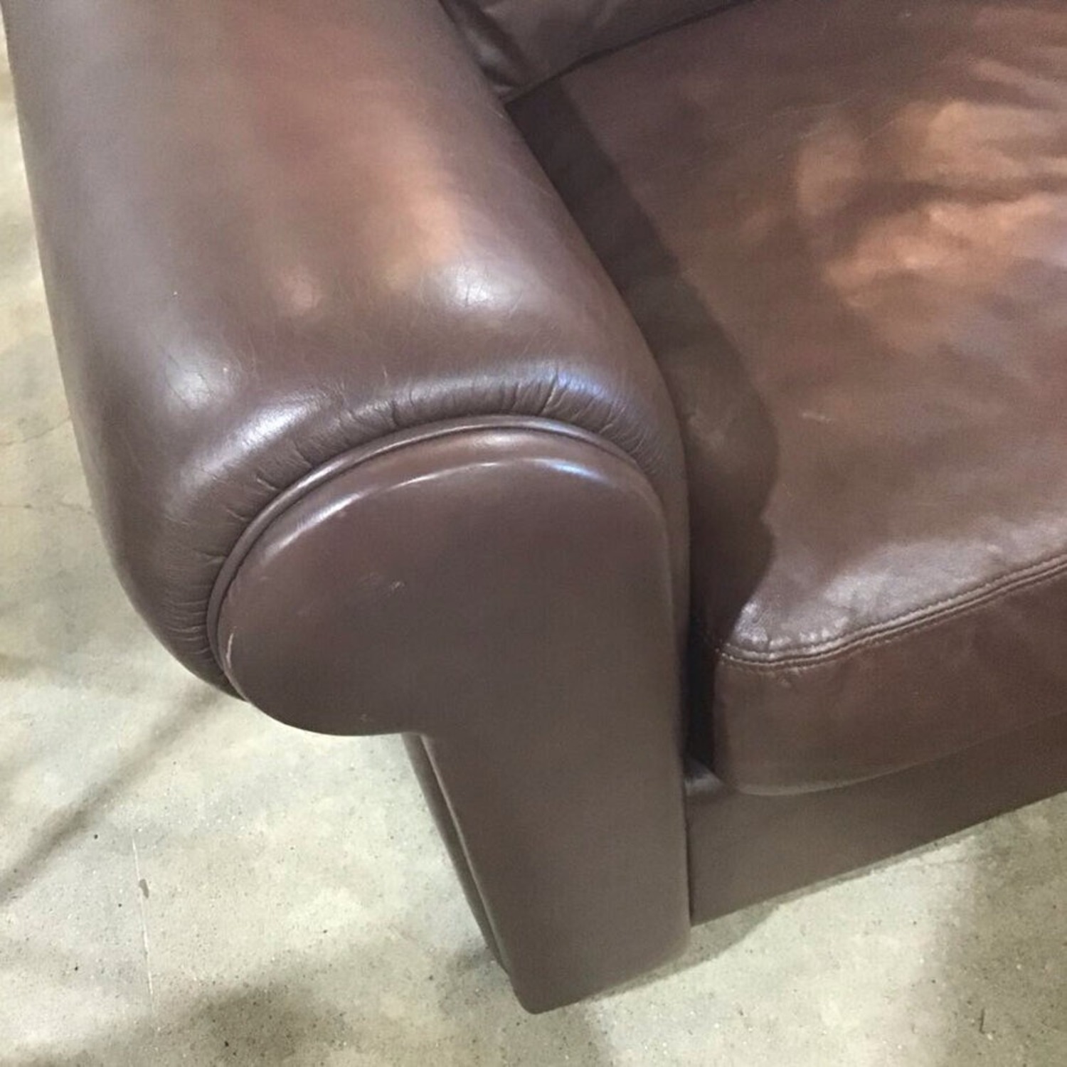 Faux Leather Two-Seat Rollarm Loveseat - image-3