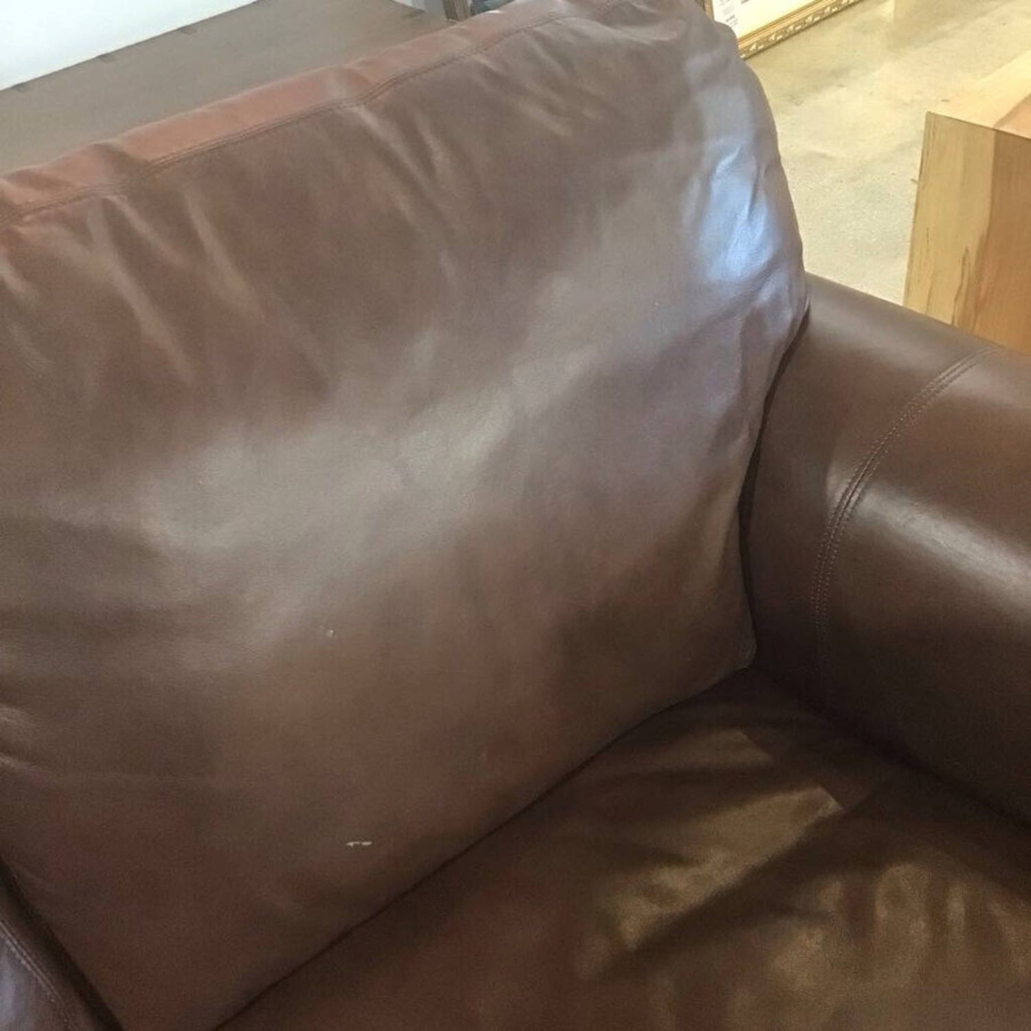 Faux Leather Two-Seat Rollarm Loveseat - image-4