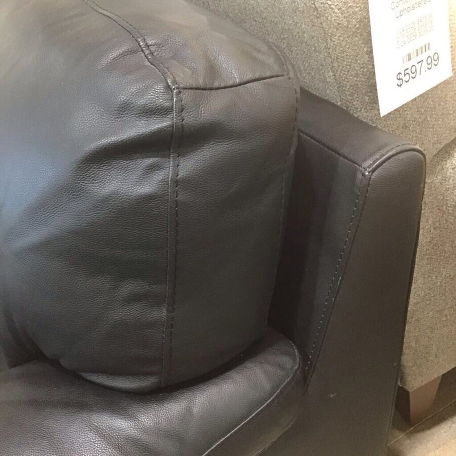 Low Two-Cushion Faux Leather Sofa Black - image-4