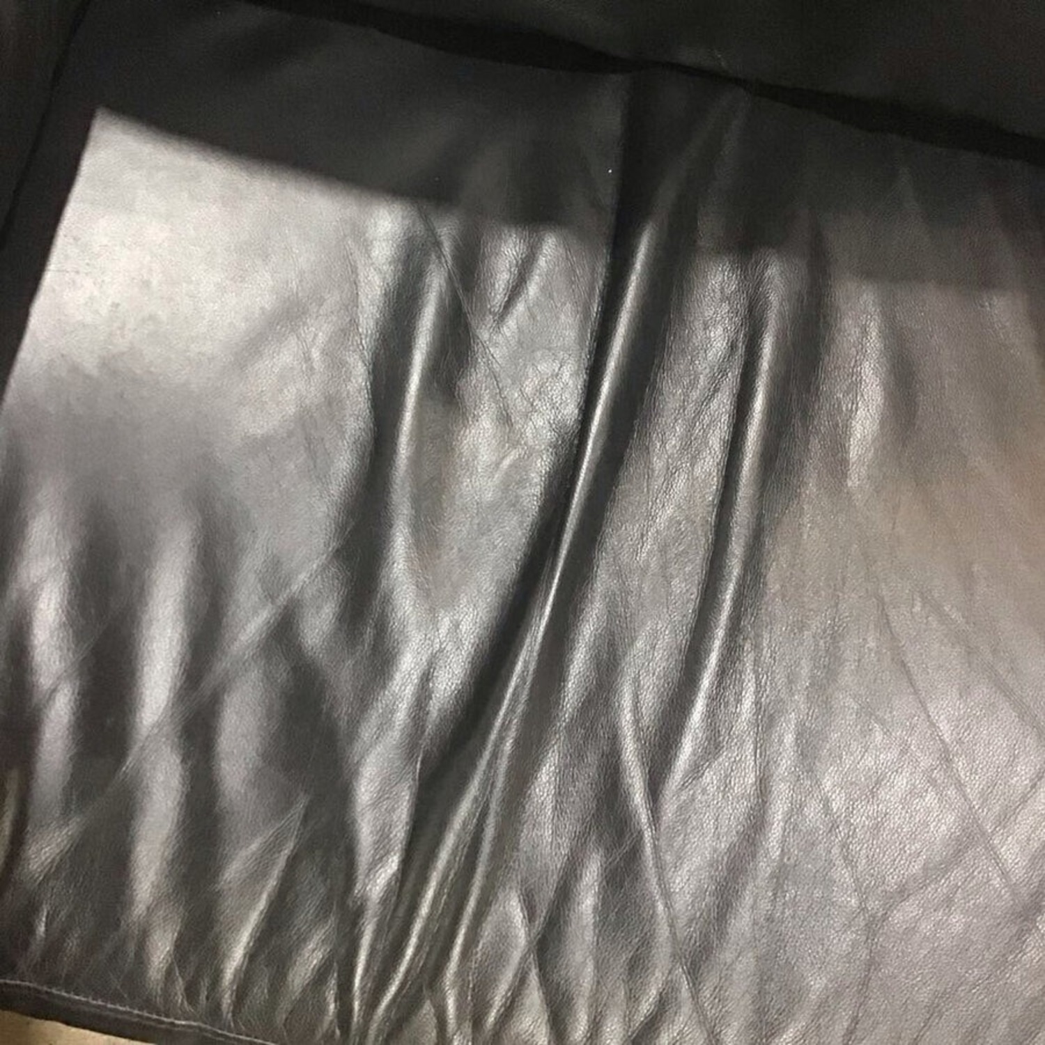 Low Two-Cushion Faux Leather Sofa Black - image-7