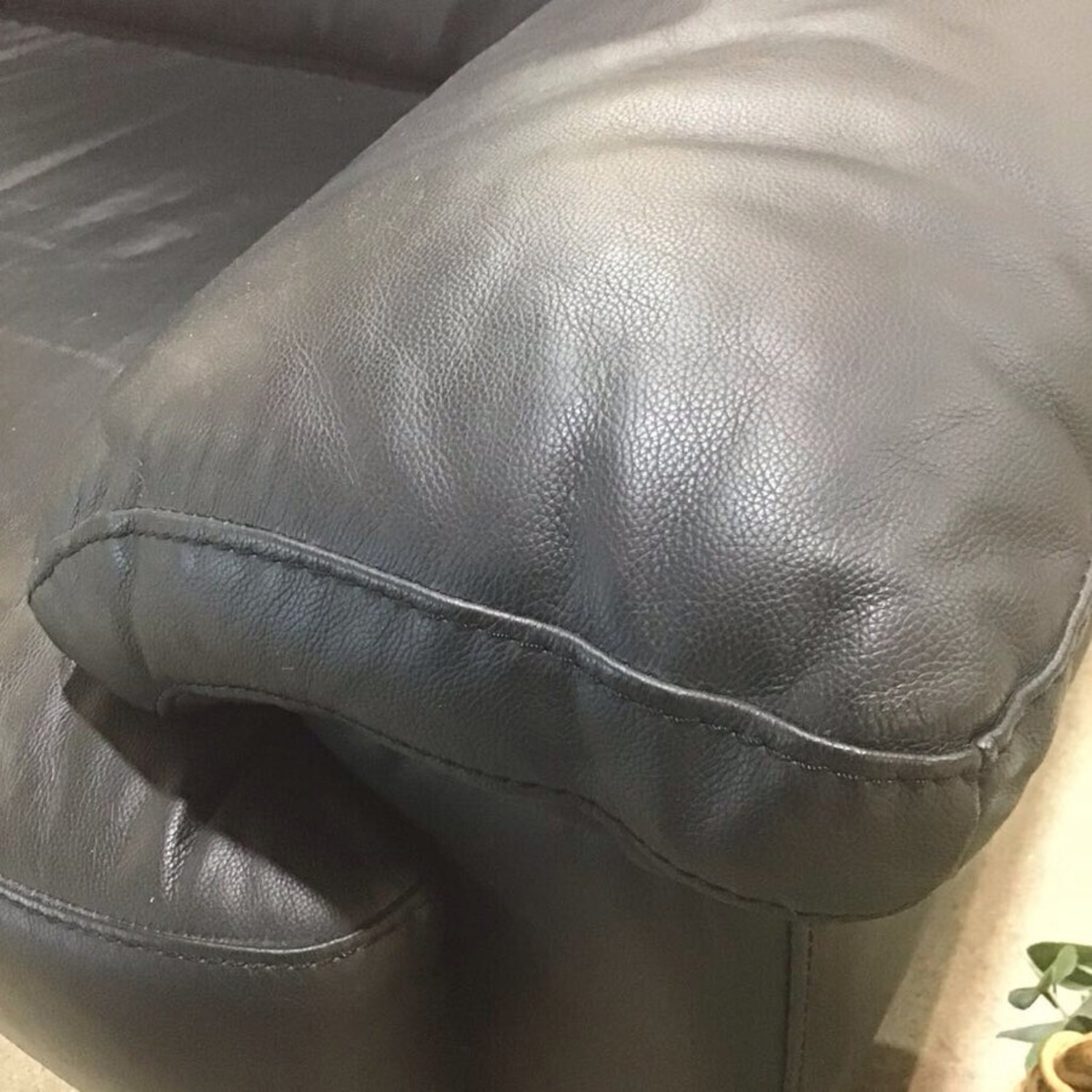 Low Two-Cushion Faux Leather Sofa Black - image-5