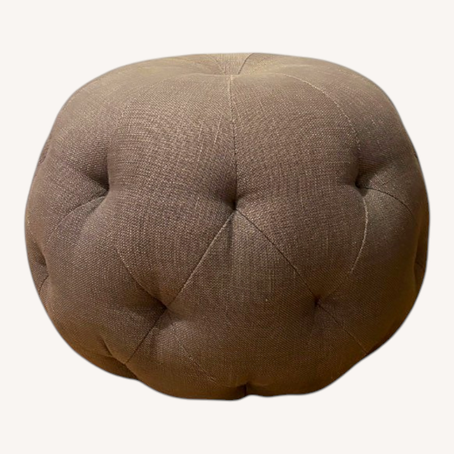 ABC Carpet and Home Round Tufted Fabric Ottoman - image-0