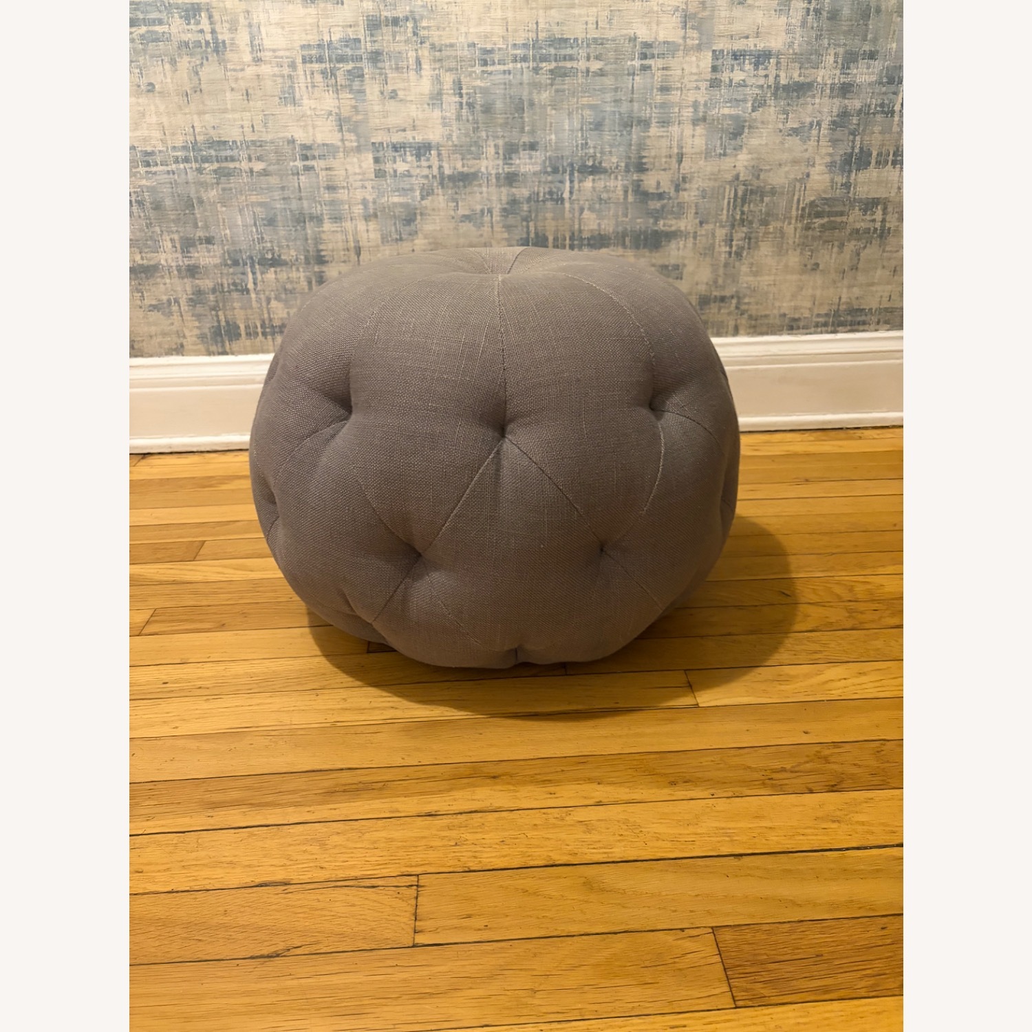 ABC Carpet and Home Round Tufted Fabric Ottoman - image-1