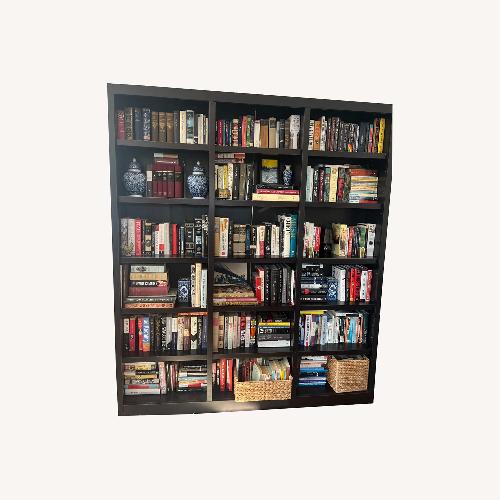 Used Library Wood Bookcase, 18 Shelves. Espresso  for sale on AptDeco