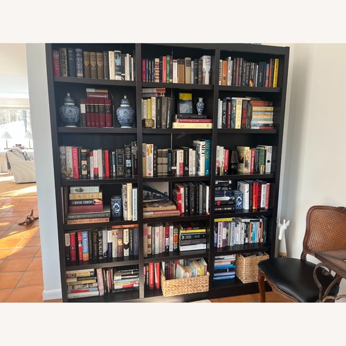 Used Library Wood Bookcase, 18 Shelves. Espresso  for sale on AptDeco
