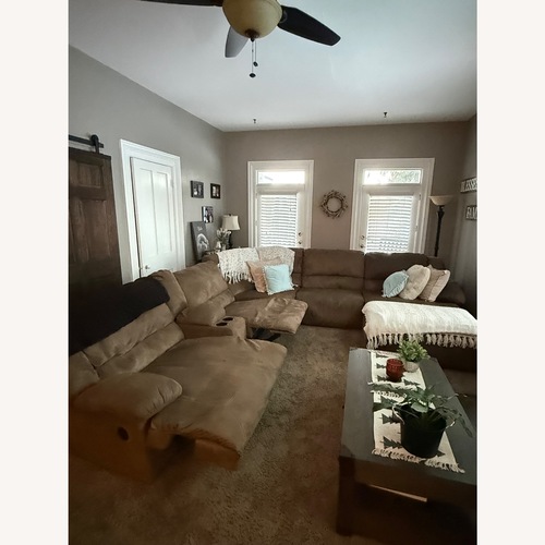 Used Dark Brown Fabric Chaise Lounge for sale on AptDeco