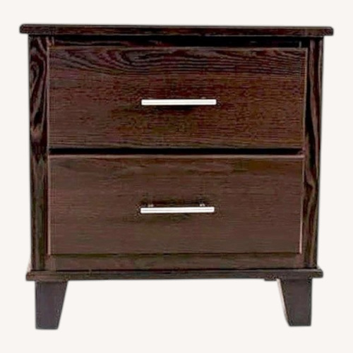 Used Cort Furniture Dark Brown Fabric Nightstand for sale on AptDeco