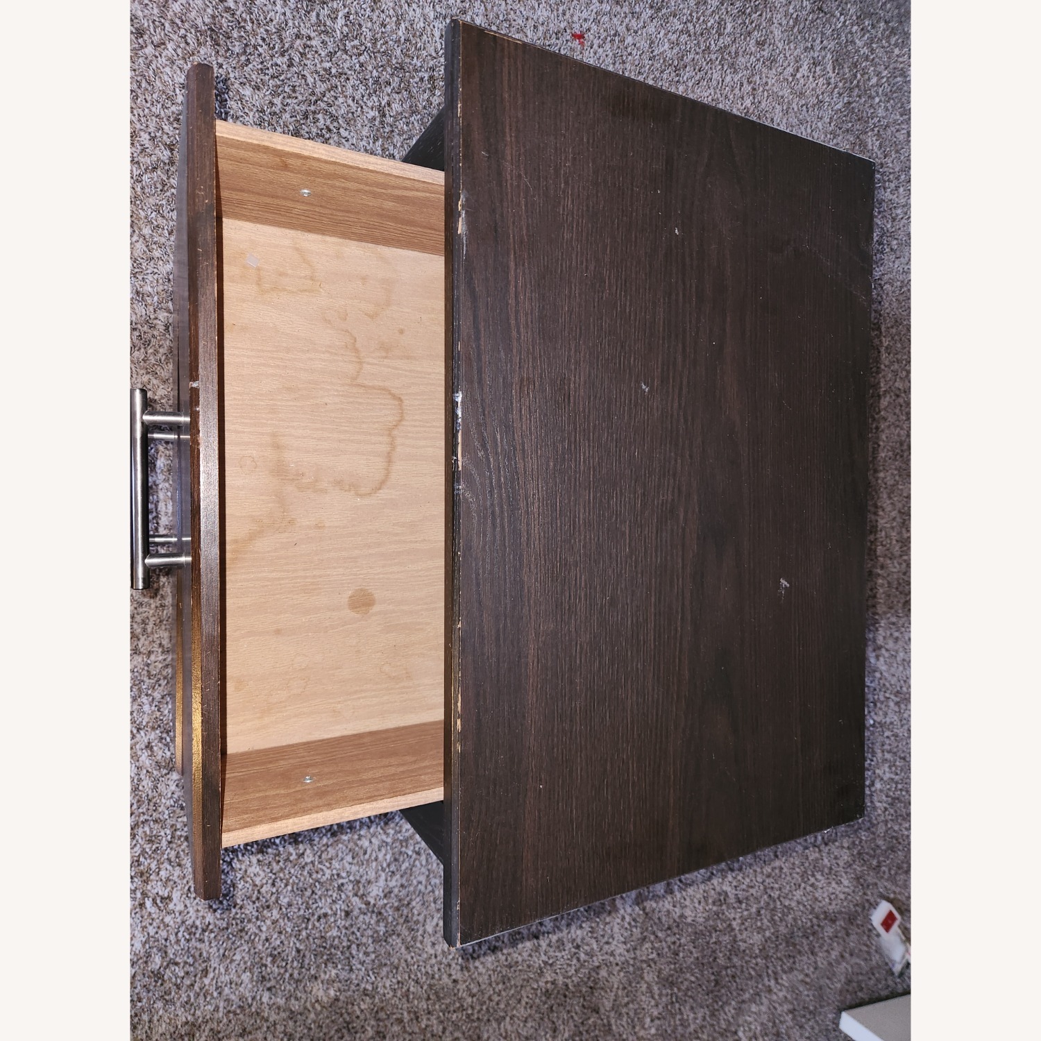 Cort Furniture Dark Brown Fabric Nightstand - image-3