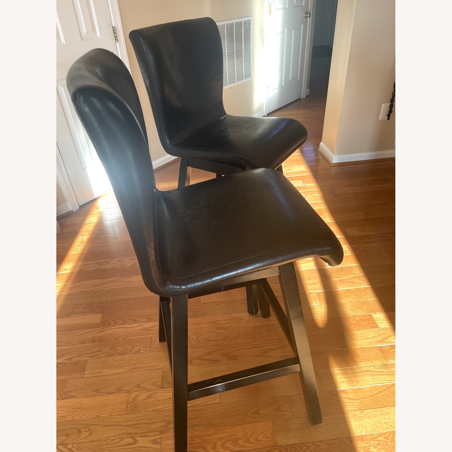 Unique Black Tall Wood Table with Chairs- Set - image-2