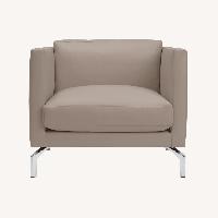 Design Within Reach Comolino Light Gray Leather Armchair