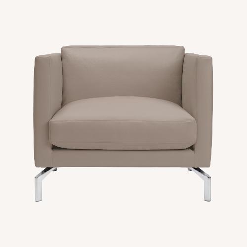 Used Design Within Reach Comolino Light Gray Leather Armchair for sale on AptDeco