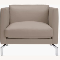 Design Within Reach Comolino Light Gray Leather Armchair