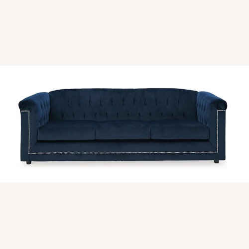 Used Ashley Furniture Blue Suede 3+ Seater Sofa for sale on AptDeco