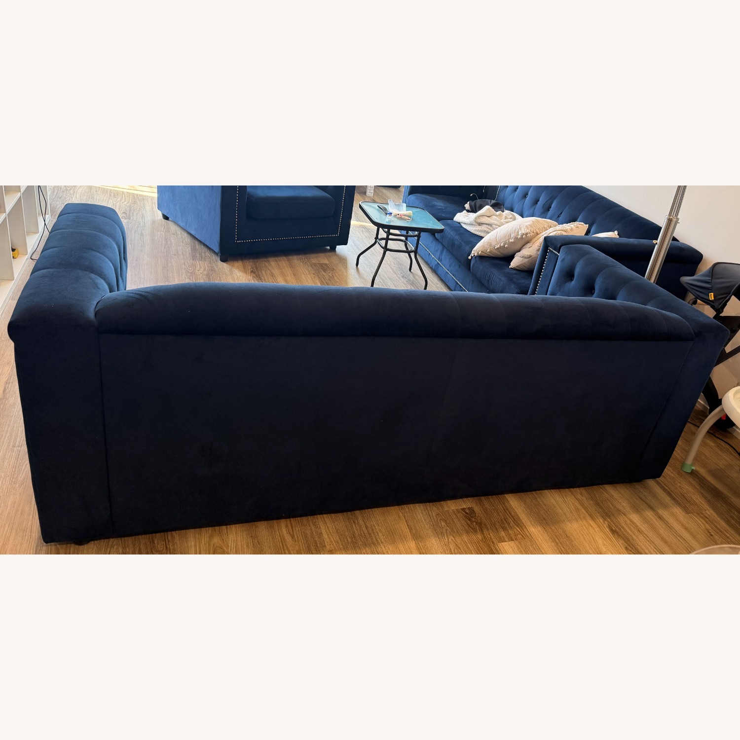 Ashley Furniture Blue Suede 3+ Seater Sofa - image-6