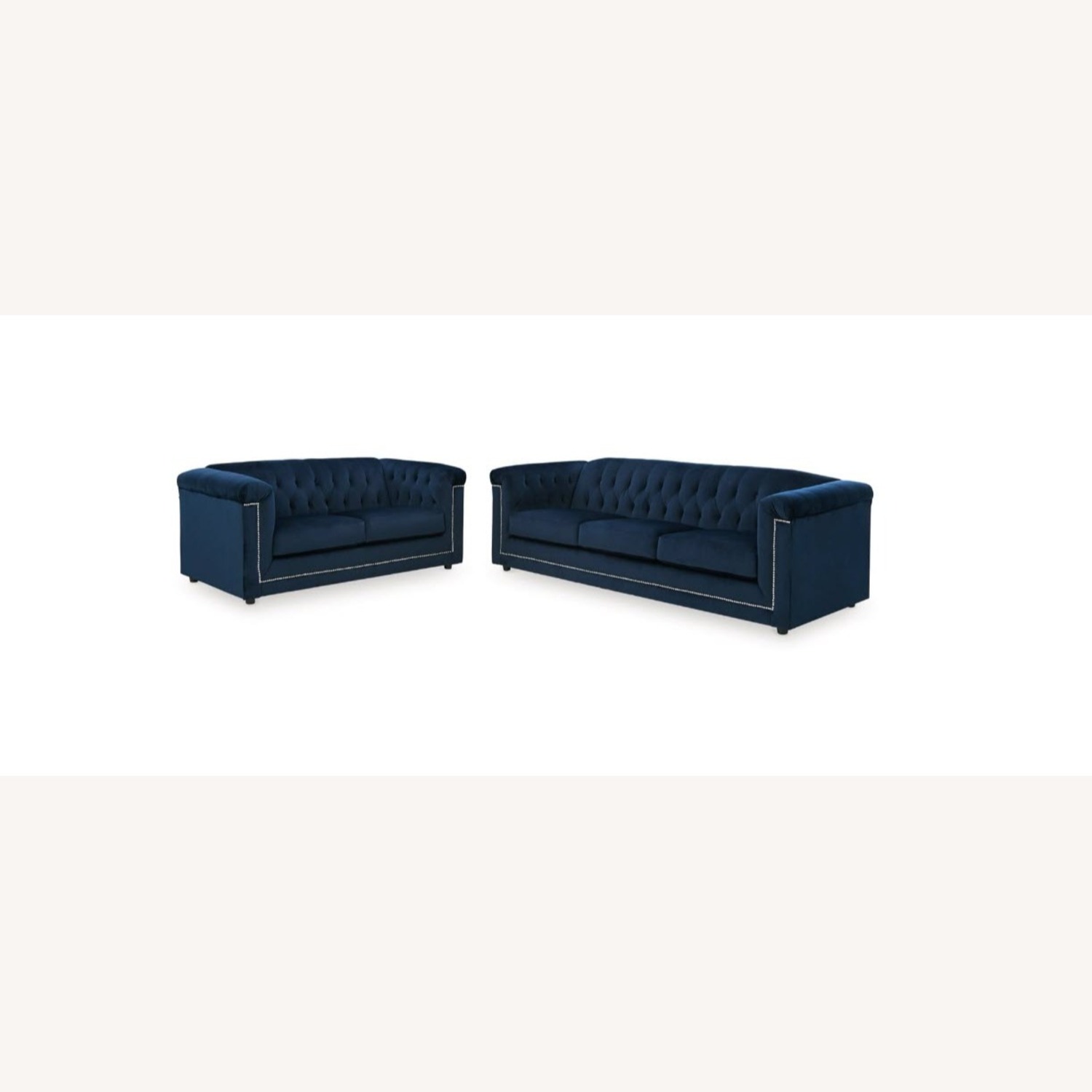 Ashley Furniture Blue Suede 3+ Seater Sofa - image-5