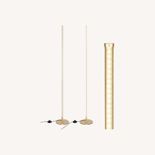 Used Set of 2 LED Corner Light Gold Floor Lamps for sale on AptDeco