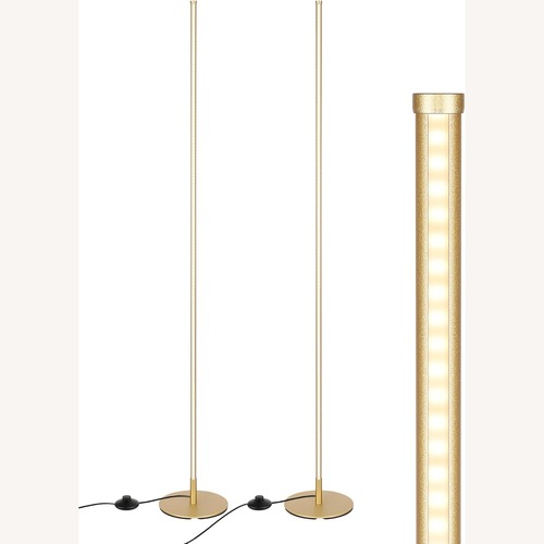 Used Set of 2 LED Corner Light Gold Floor Lamps for sale on AptDeco
